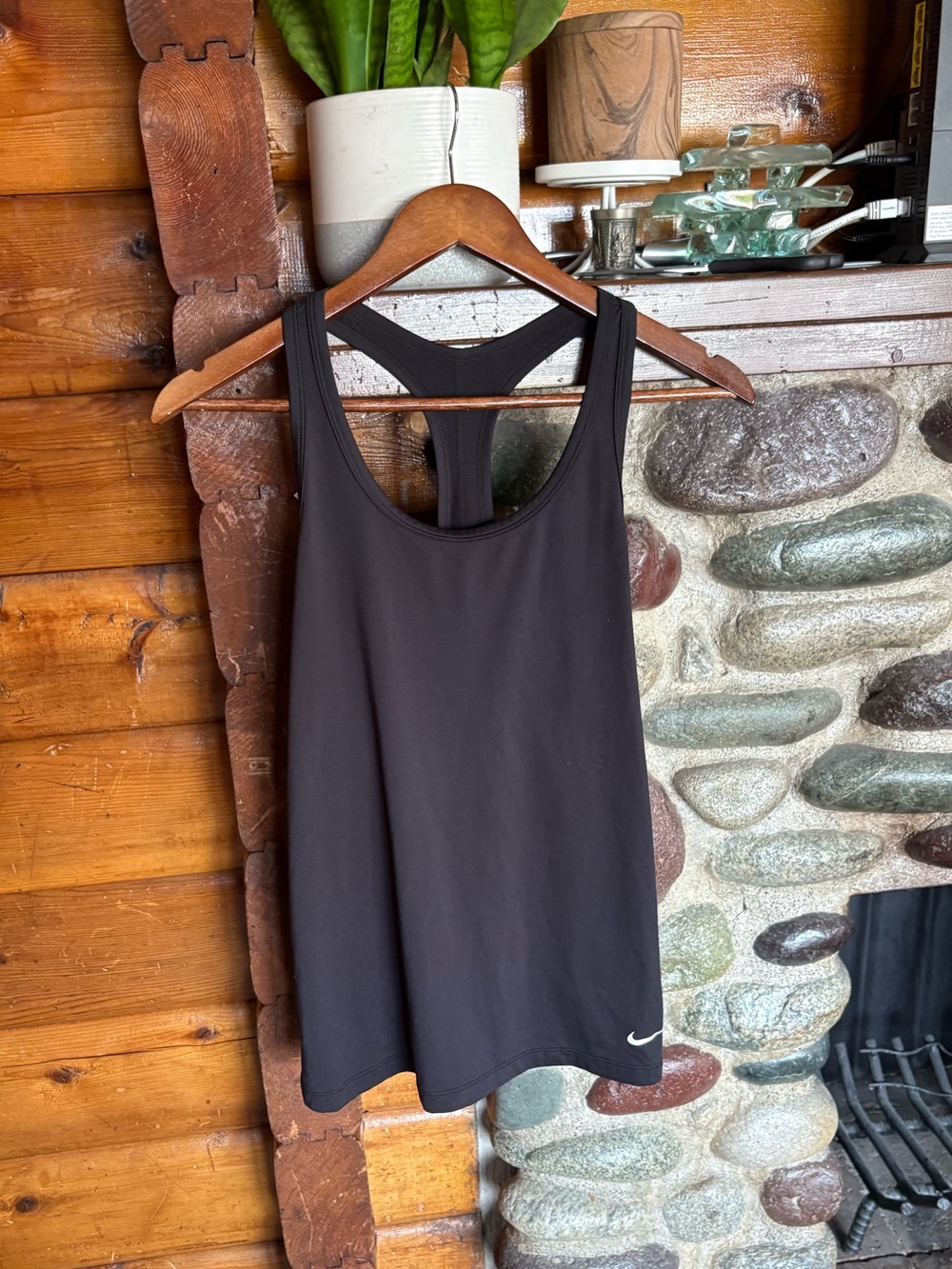 Nike Dri-FIT Black Racerback Tank Top Athletic Gym Activewear Large
